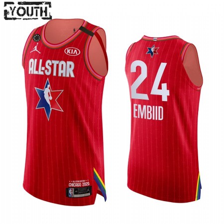 Maglia NBA Philadelphia 76ers Joel Embiid 24 2020 All-Star Jordan Brand Kobe Forever Rosso Swingman - Bambino
